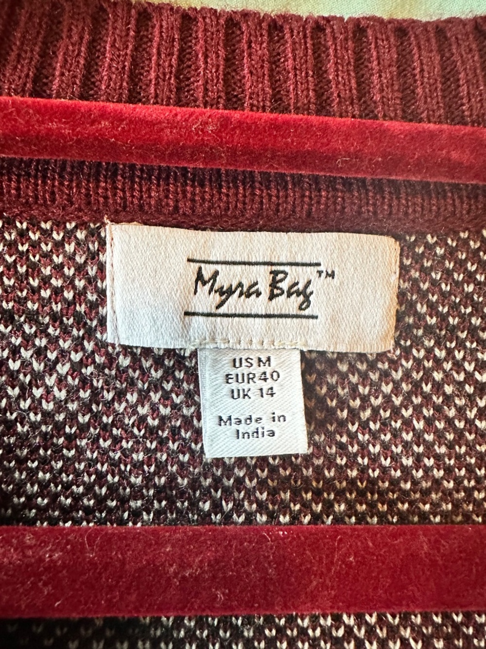 Myra bag- Southwestern Aztec knit button front cardigan - western boho style - Picture 5 of 8